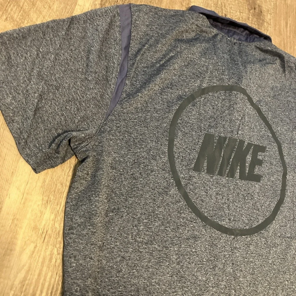 Nike Golf Sport Dri-FIT Polo Shirt‎ Mens Large Blue Heathered Short Sleeve